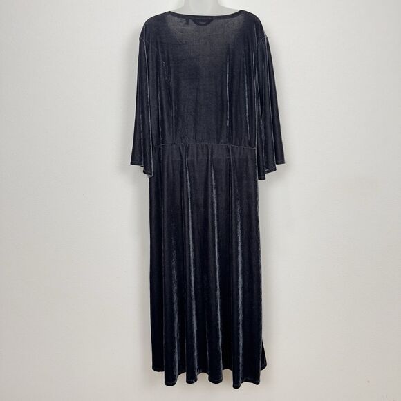 Soft Surroundings Dress Womens 2X Plus Black Velour Stretch‎ Soft Feminine Comfy - Picture 4 of 9